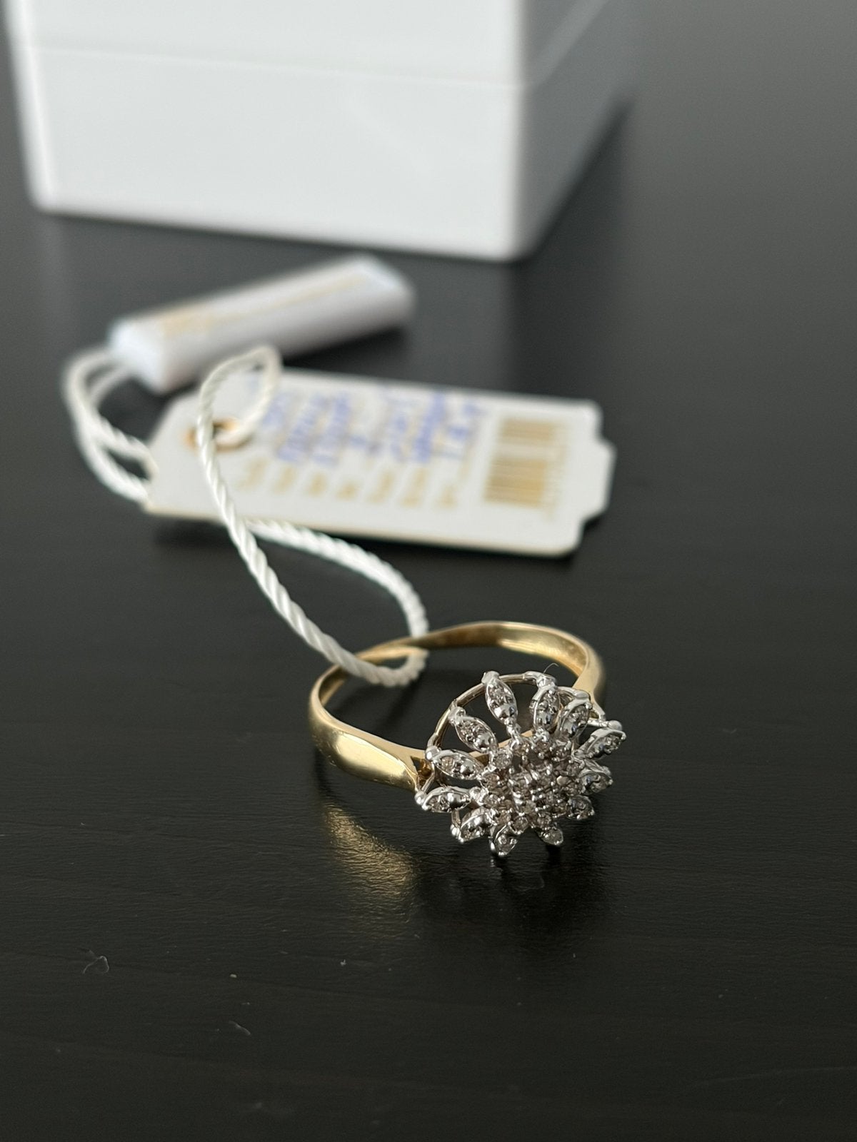 585 14 karaat ring met echte brillianten diamanten goud, 19 tot 20, Nieuw, Ophalen of Verzenden, Met edelsteen