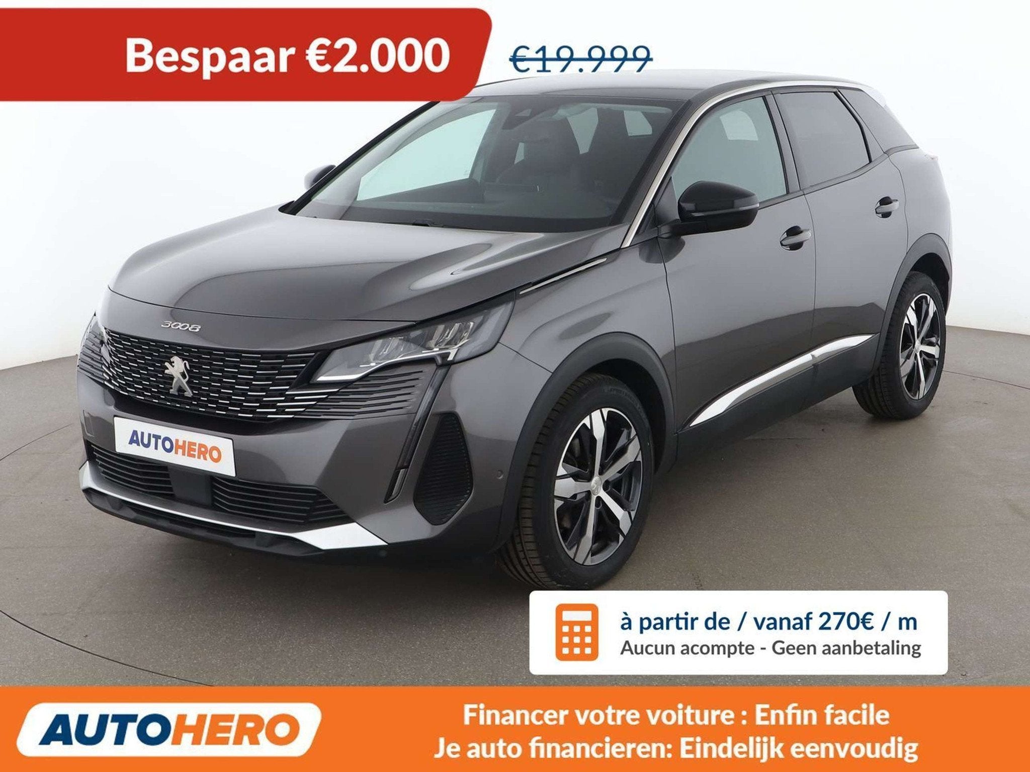 Peugeot 3008 1.5 Blue-HDi Allure, Argent ou Gris, Achat, Euro 6, Boîte manuelle