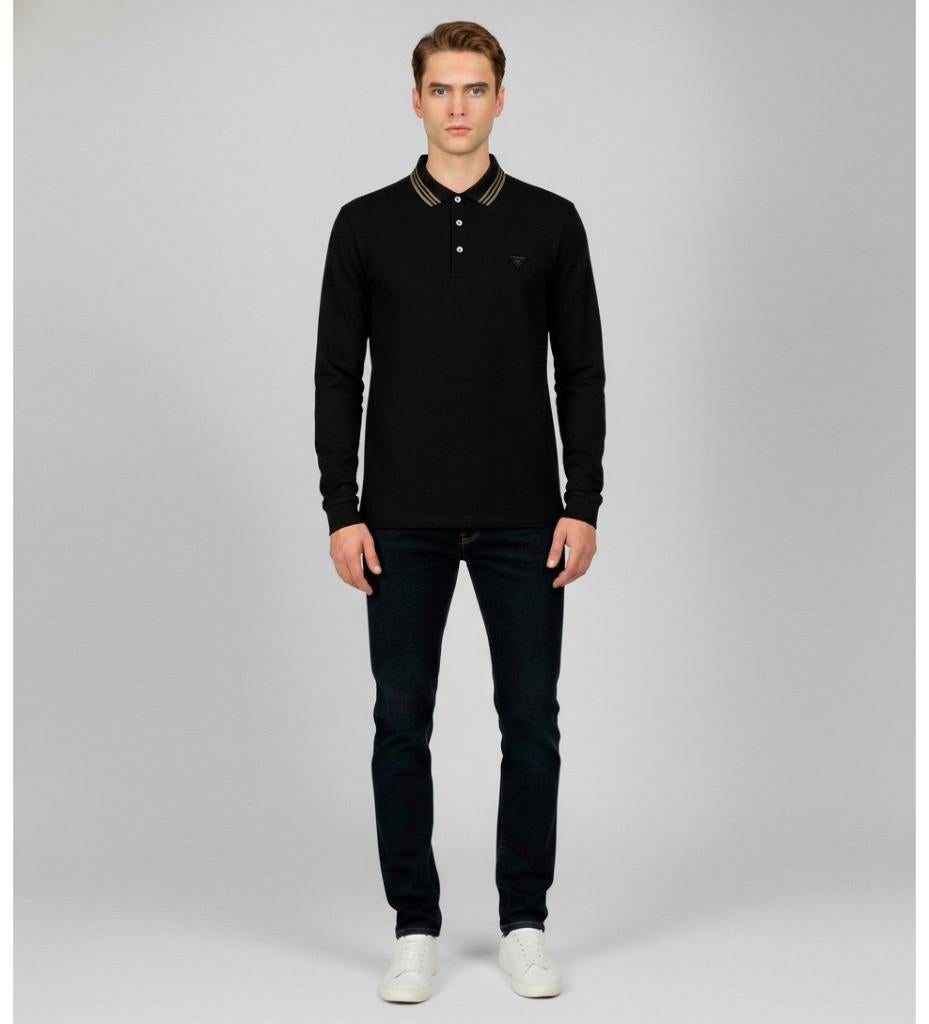 Guess polo / sweater, zwart - NIEUW ! - Maat M / L - stretch, Maat 48/50 (M), Zwart, Nieuw, Ophalen of Verzenden