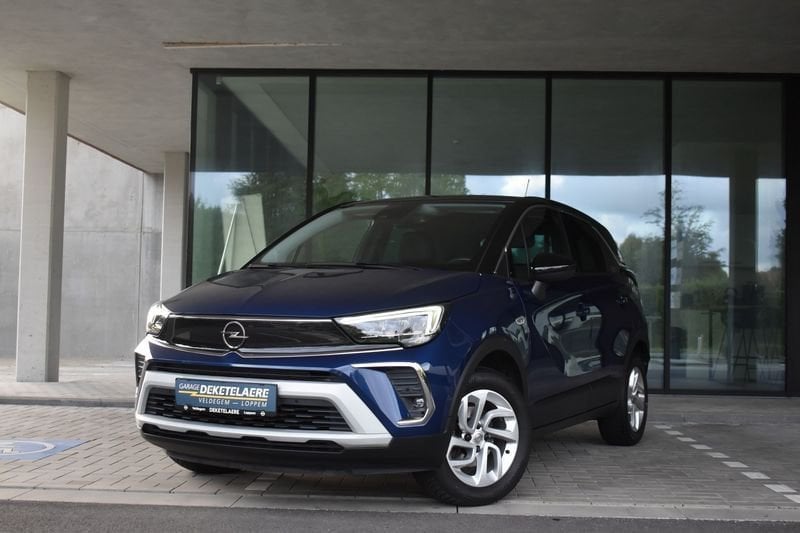 Opel Crossland Turbo S/S Elegance AT6*Navi*Camera*DodeHoek, Gebruikt, 1199 cc, Blauw, Leder en Stof