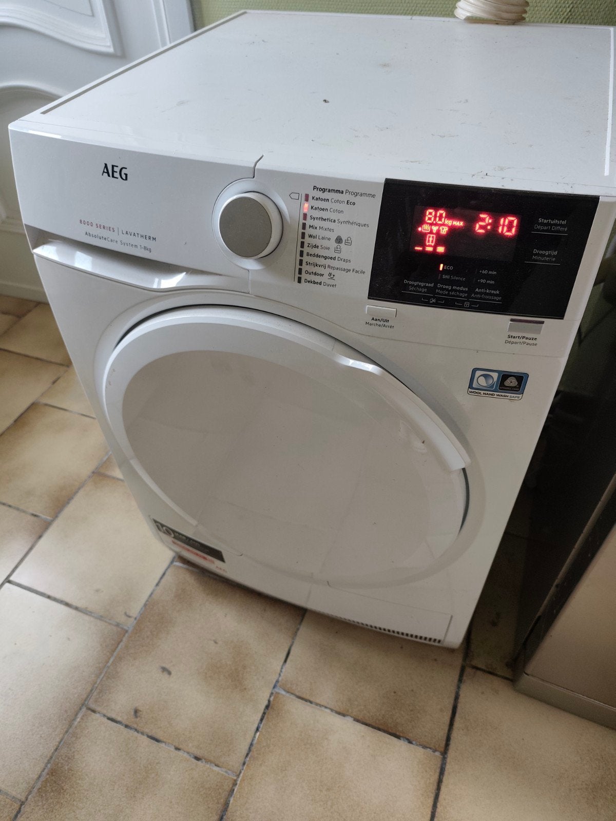 seche linge AEG 8kg A++, Electroménager, 6 à 8 kg, Enlèvement, Utilisé, À condensation