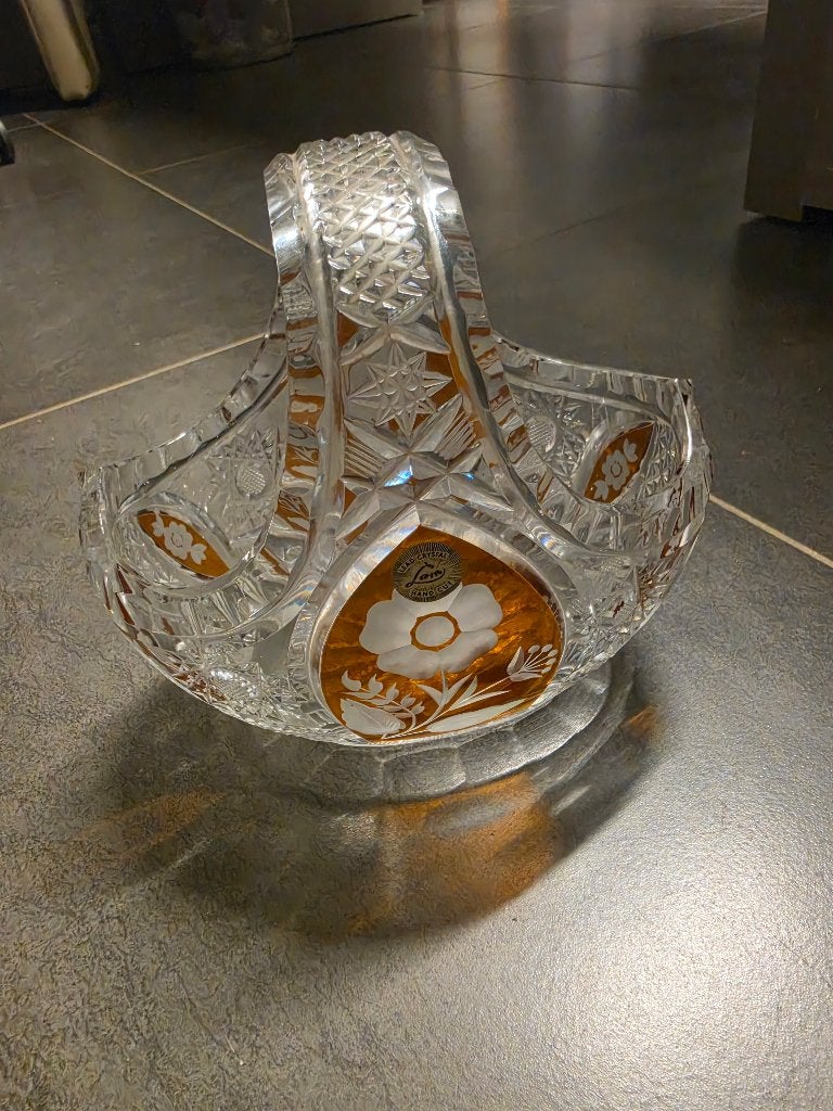 Panier en cristal de plomb taillé à la main, Enlèvement ou Envoi