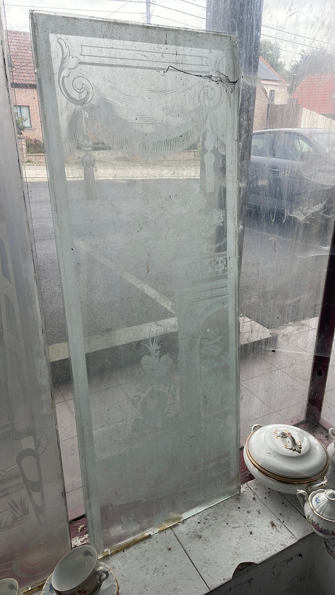 Geëtst glas, Ophalen, Gebruikt