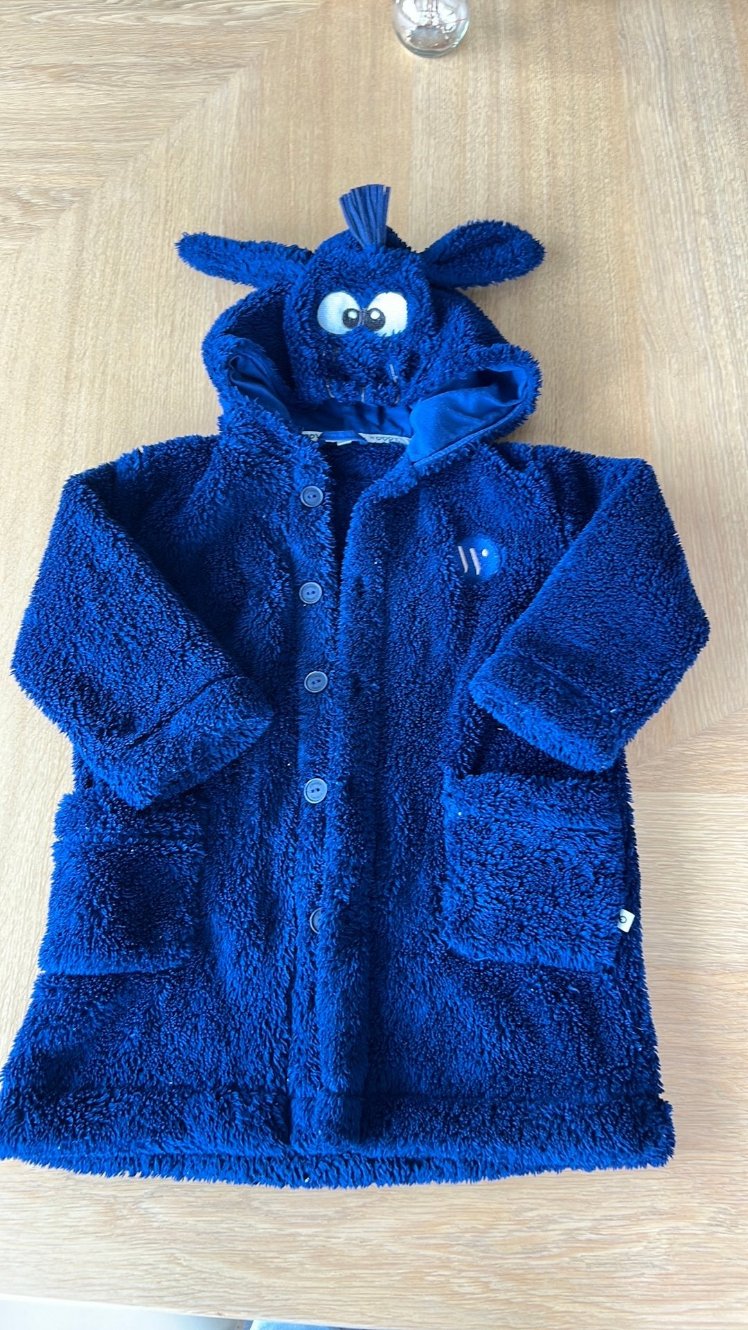 Badjas Woody donkerblauw M98, Ophalen of Verzenden, Zo goed als nieuw, Jongen of Meisje, Nacht- of Onderkleding