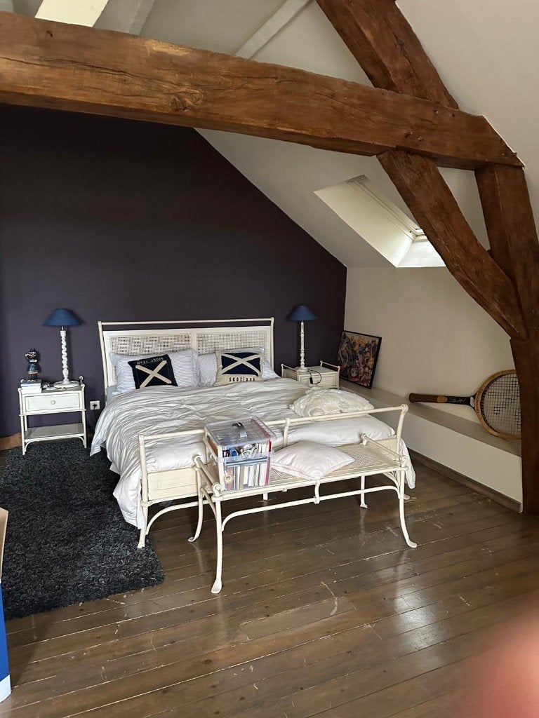 Bed + nachtkast + bijzet bankje en spiegel, Maison & Meubles, Chambre à coucher | Lits, Comme neuf, Enlèvement, 180 cm, Deux personnes