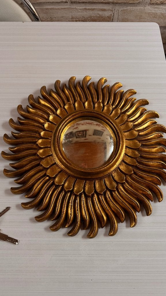 Miroir soleil vintage convexe, Antiquités & Art, Enlèvement, Rond