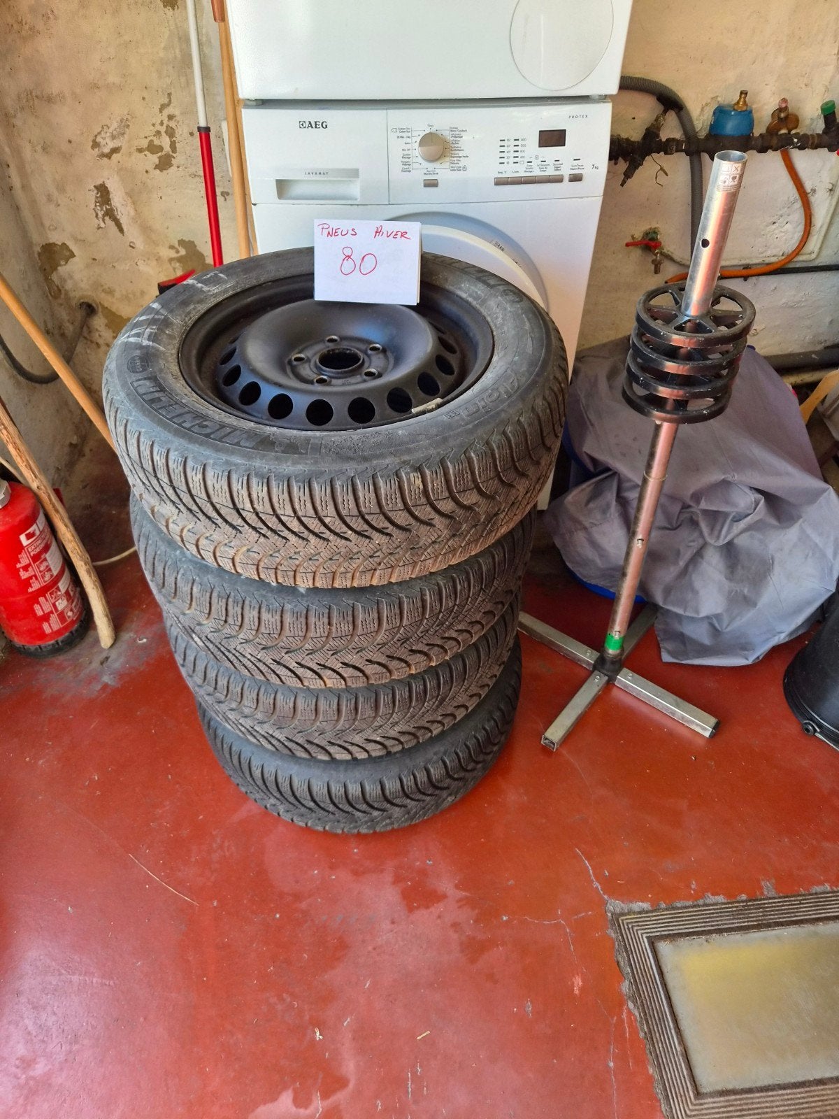 4 jantes avec pneus Michelin 195 65 R15, Autos : Pièces & Accessoires, Pneus & Jantes, 15 pouces, Pneus hiver, Véhicule de tourisme
