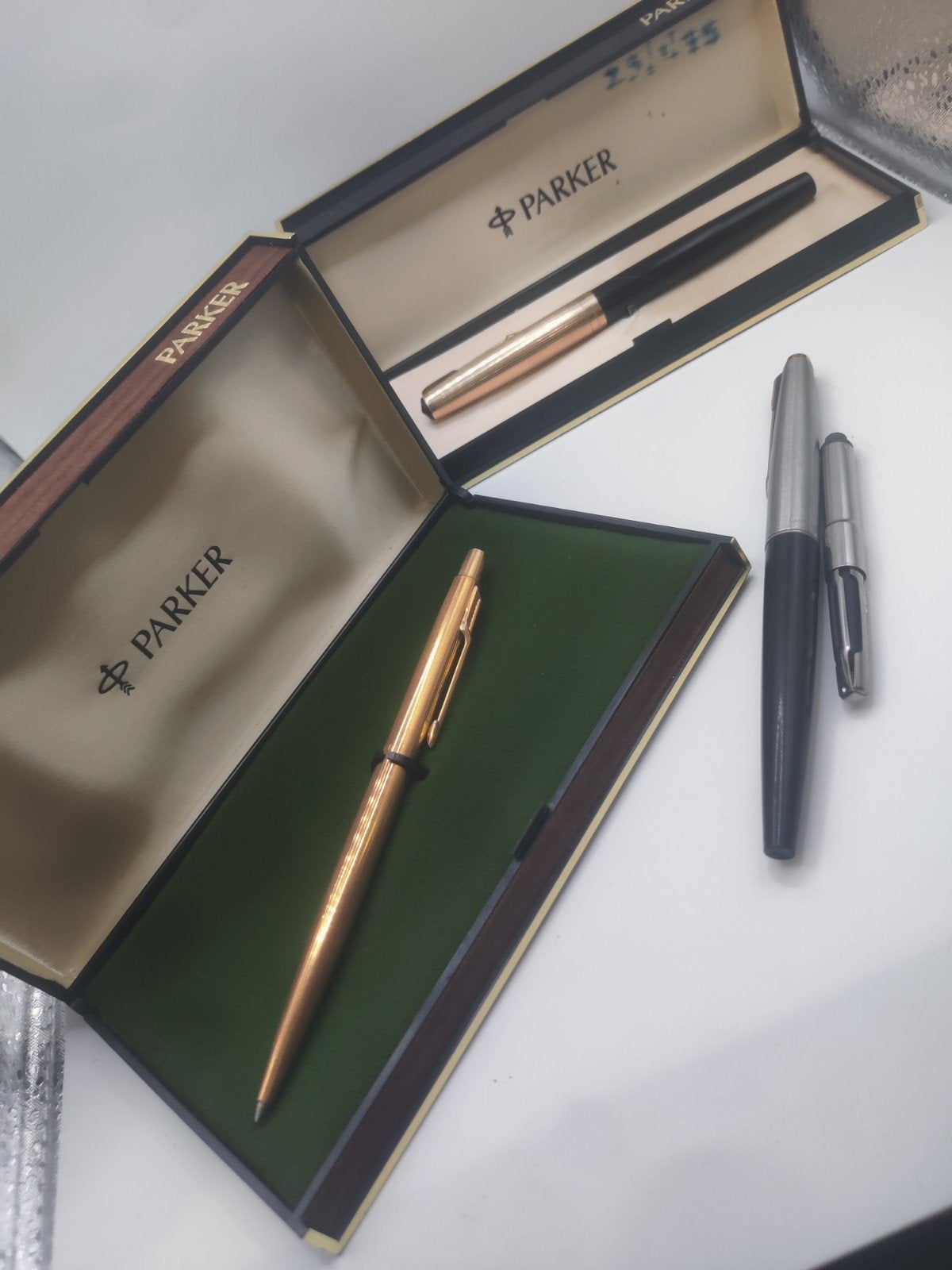 PARKER 3st. 45 et 61 avec stylo 14 carats + stylo à bille cl, Collections, Enlèvement ou Envoi, Stylo à bille, Parker