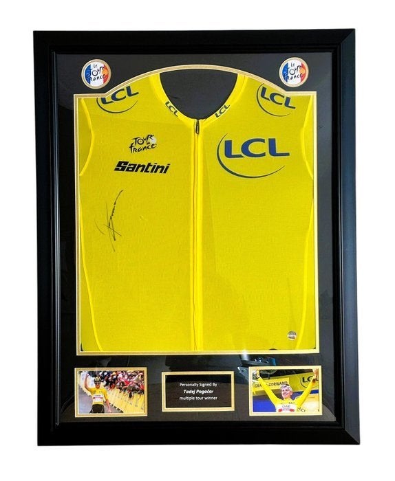 TADEJ POGAČAR Gesigneerde Gele Trui Tour de France 2025, Enlèvement, Neuf, Autres types