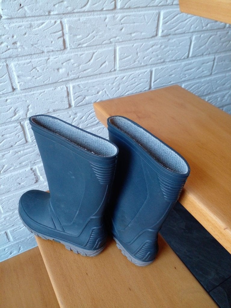REGENLAARZEN donkerblauw met grijze zool maat 29, Ophalen, Jongen of Meisje, Laarzen, Zo goed als nieuw