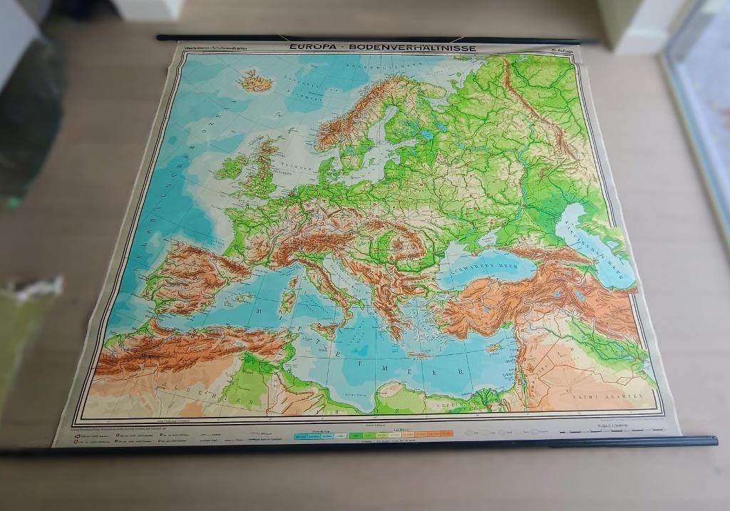 Vintage schoolkaart - 1967, Ophalen, Aardrijkskunde