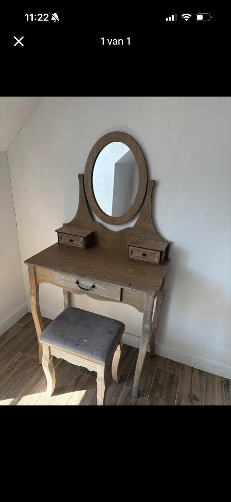 Kaptafel/make up tafel, Huis en Inrichting, Tafels | Kaptafels, Ophalen, Gebruikt, 100 tot 150 cm, Vintage