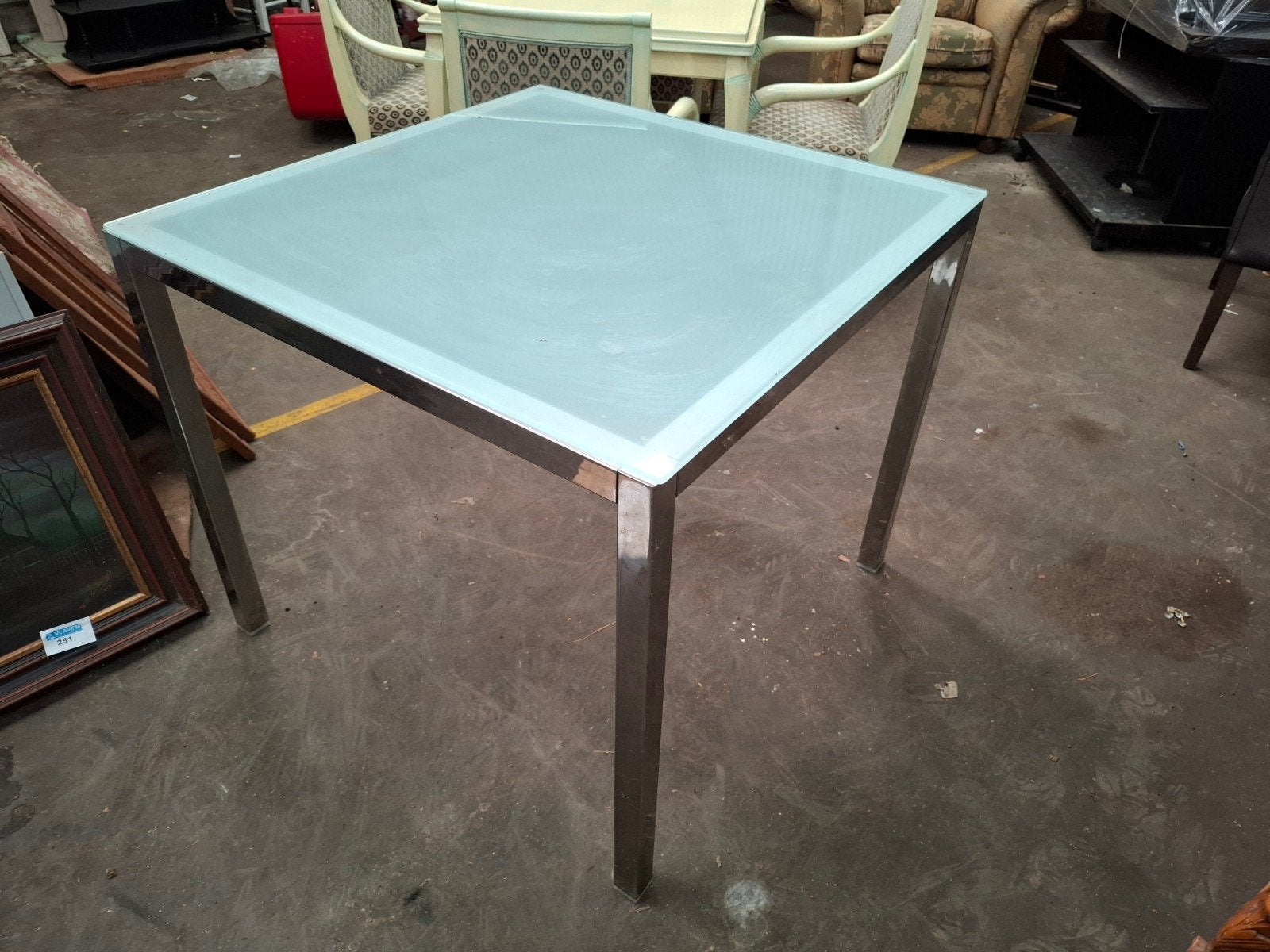 tafel met glas, Huis en Inrichting, Tafels | Statafels, Ophalen