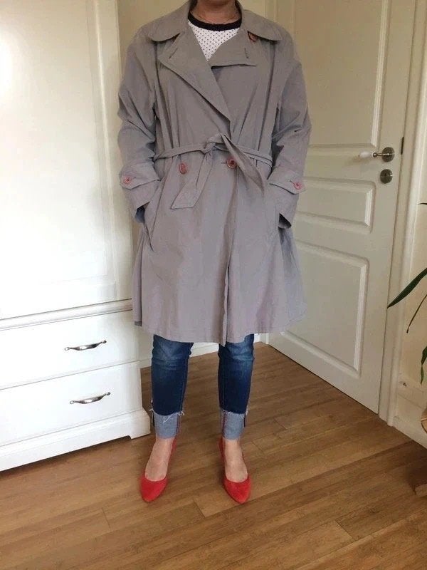 Manteau trench couleur gris clair, Berghaus, taille 40-42, Ophalen of Verzenden, Gedragen, Grijs