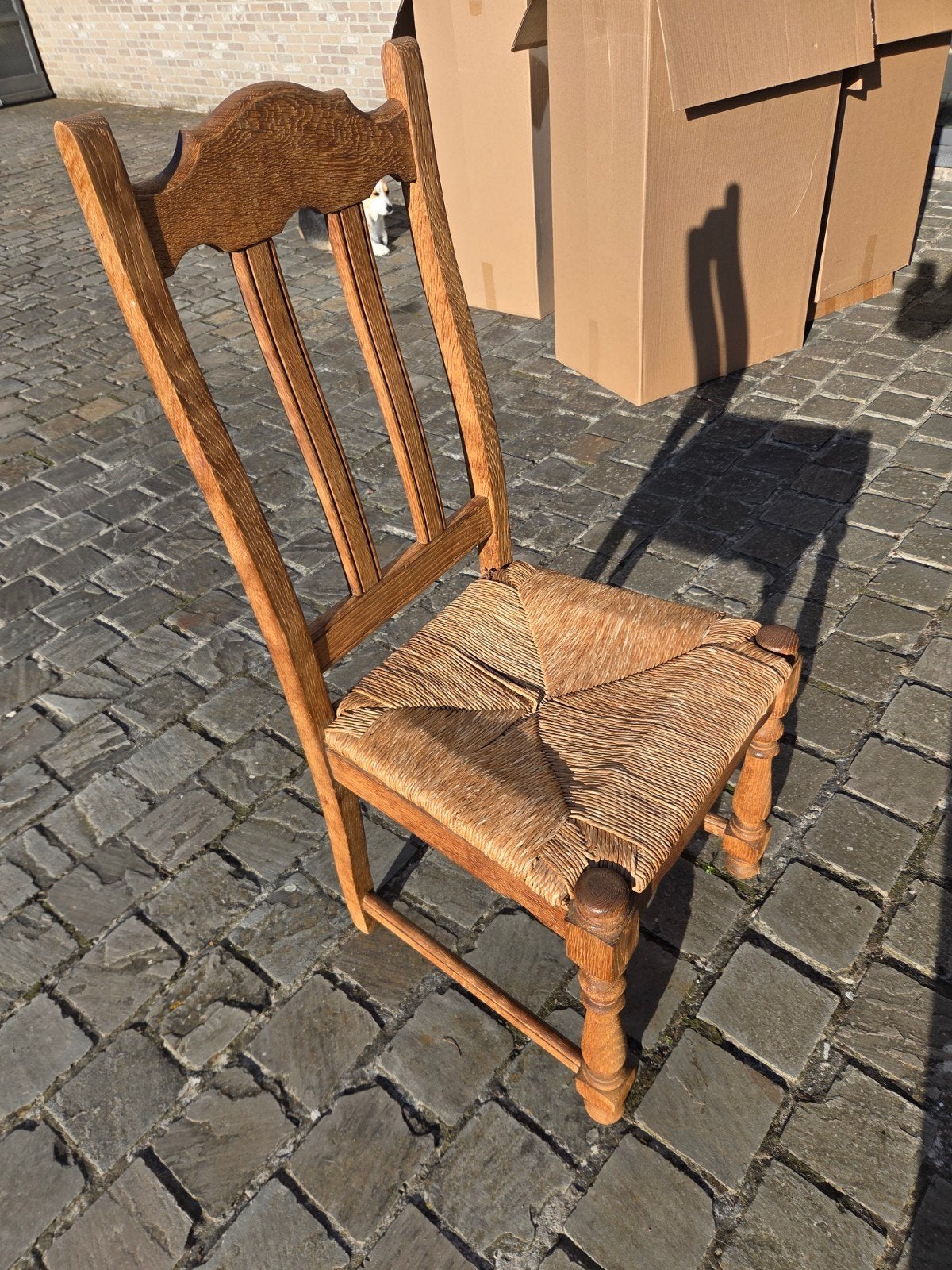 stevige eiken stoelen, 6 stuks, Antiek en Kunst, Ophalen