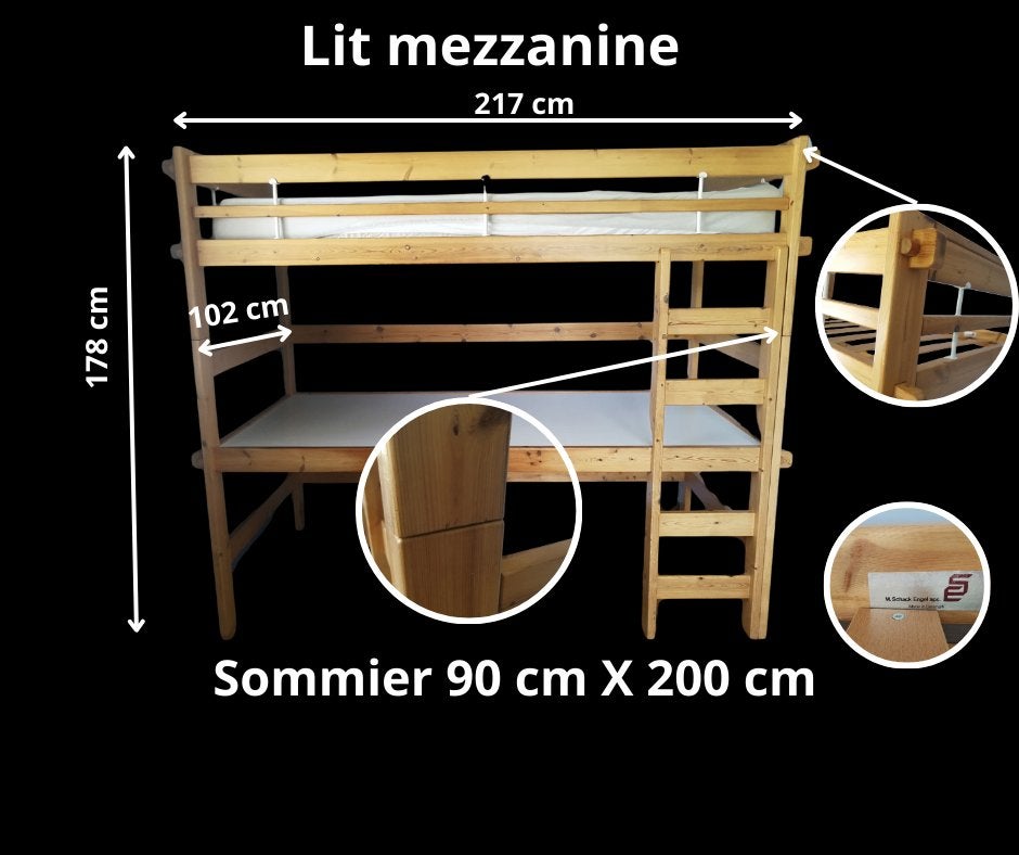 Lit mezzanine, 90 cm, Une personne, Enlèvement, Utilisé