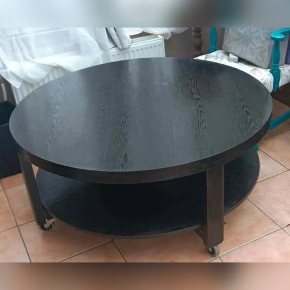 GRATUIT - Table basse ronde brun foncé, 100 à 150 cm, Moins de 50 cm, Rond, 100 à 150 cm