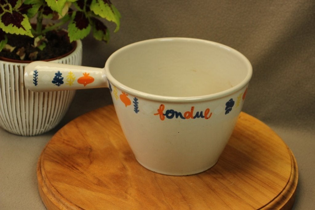 Le creusert fondue pan, Huis en Inrichting, Keuken | Potten en Pannen, Ophalen of Verzenden, Gebruikt, Gietijzer, Le Creuset