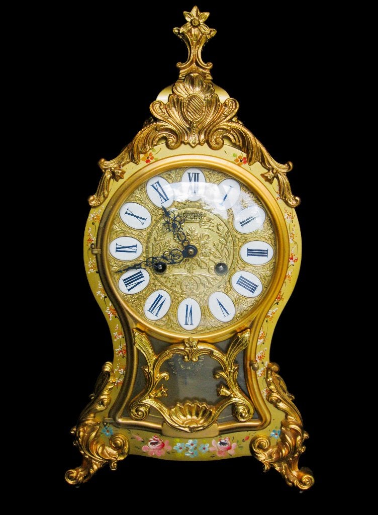 48 cm goudvergulde pendule (boulle), Antiek en Kunst, Antiek | Klokken, Ophalen
