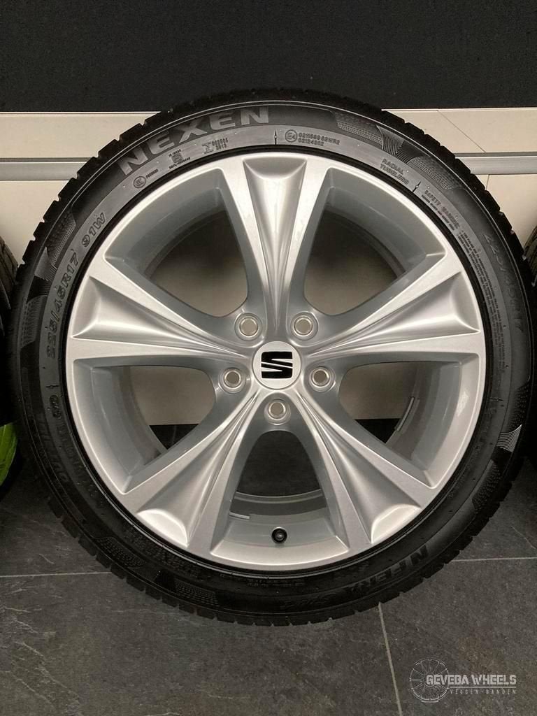 17'' originele Seat Leon 5FA DEMO velgen + banden 5x112 5FA, Autos : Pièces & Accessoires, Pneus & Jantes, Pneus et Jantes, Véhicule de tourisme
