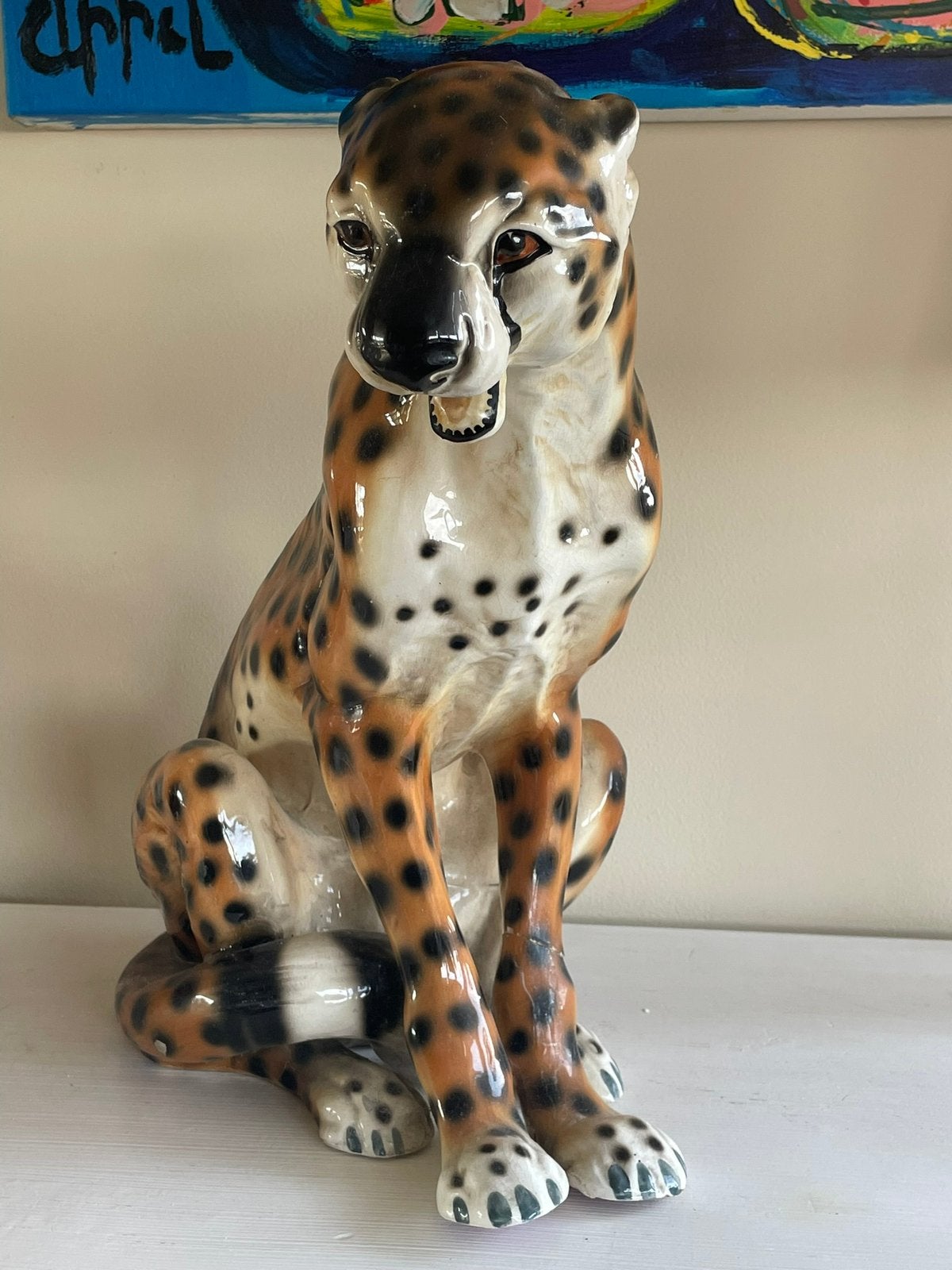 Vintage cheetah, Antiek en Kunst, Antiek | Porselein, Ophalen of Verzenden
