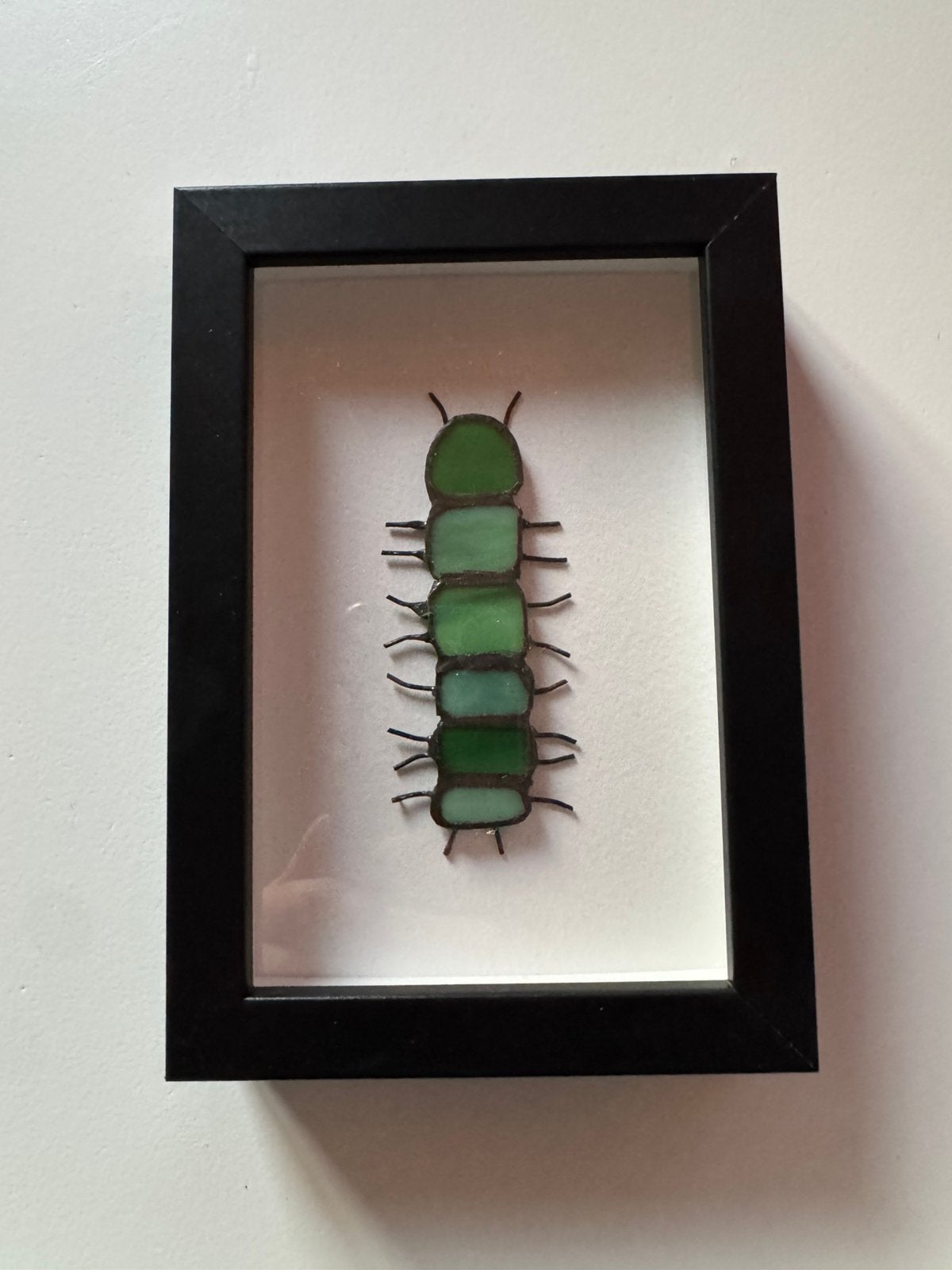 Rupsje uit glas in lood tiffany techniek, Antiek en Kunst, Ophalen of Verzenden