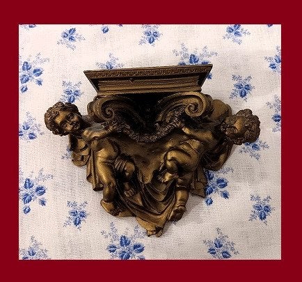 Console angelot doré, Enlèvement ou Envoi, Utilisé, Moins de 50 cm, Moins de 100 cm