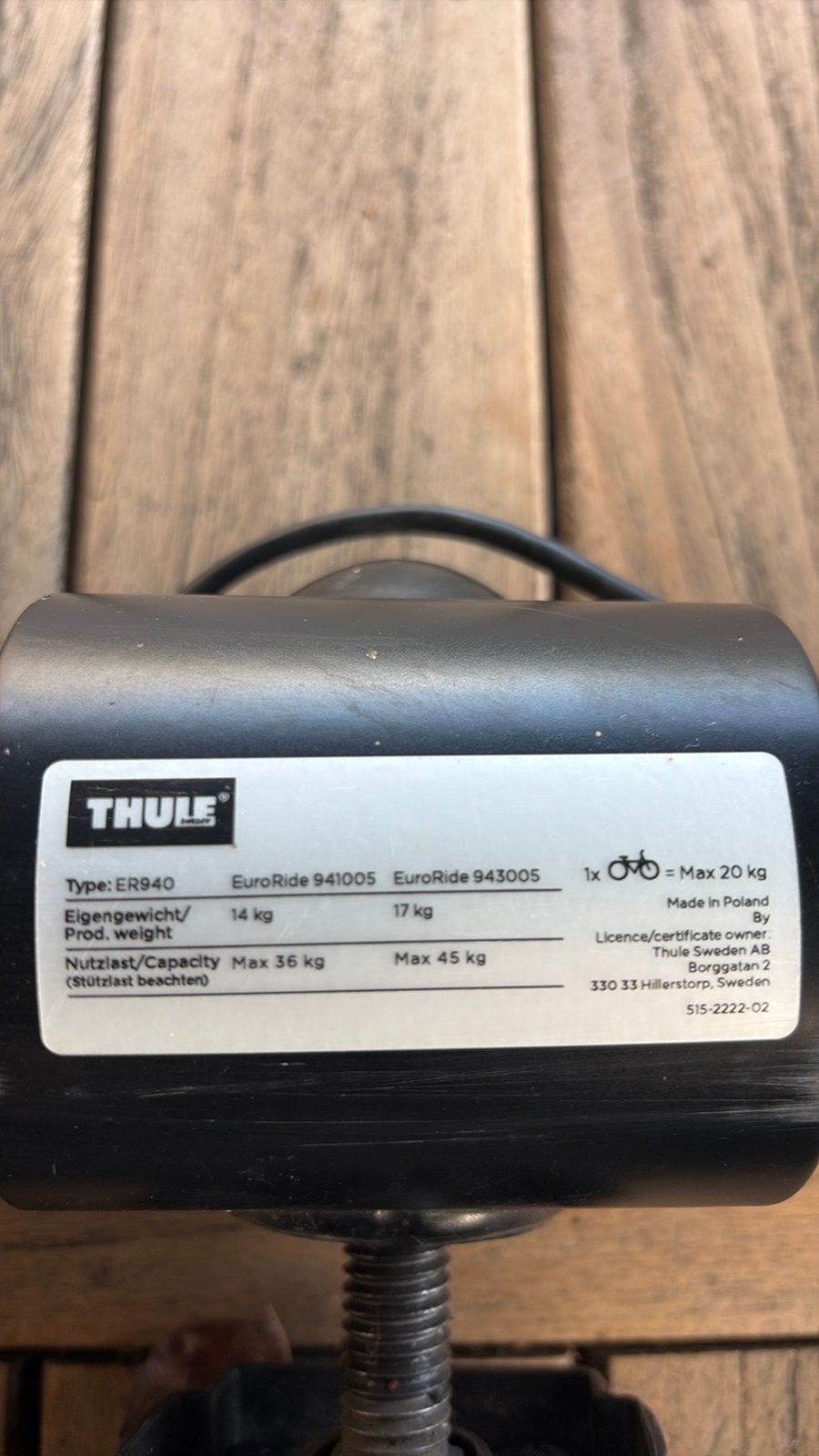 Thule fietsendrager, Vélos & Vélomoteurs, Comme neuf