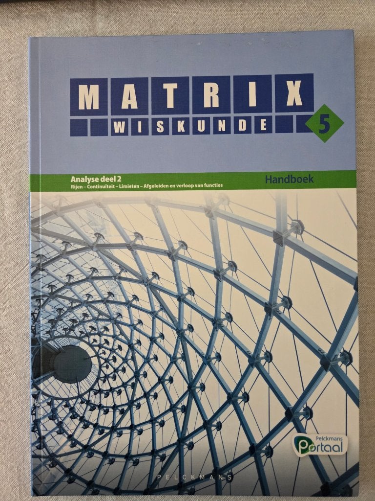Matrix Wiskunde 5 - Analyse deel 2 handboek, Boeken, ASO, Wiskunde A, Nieuw, Ophalen of Verzenden
