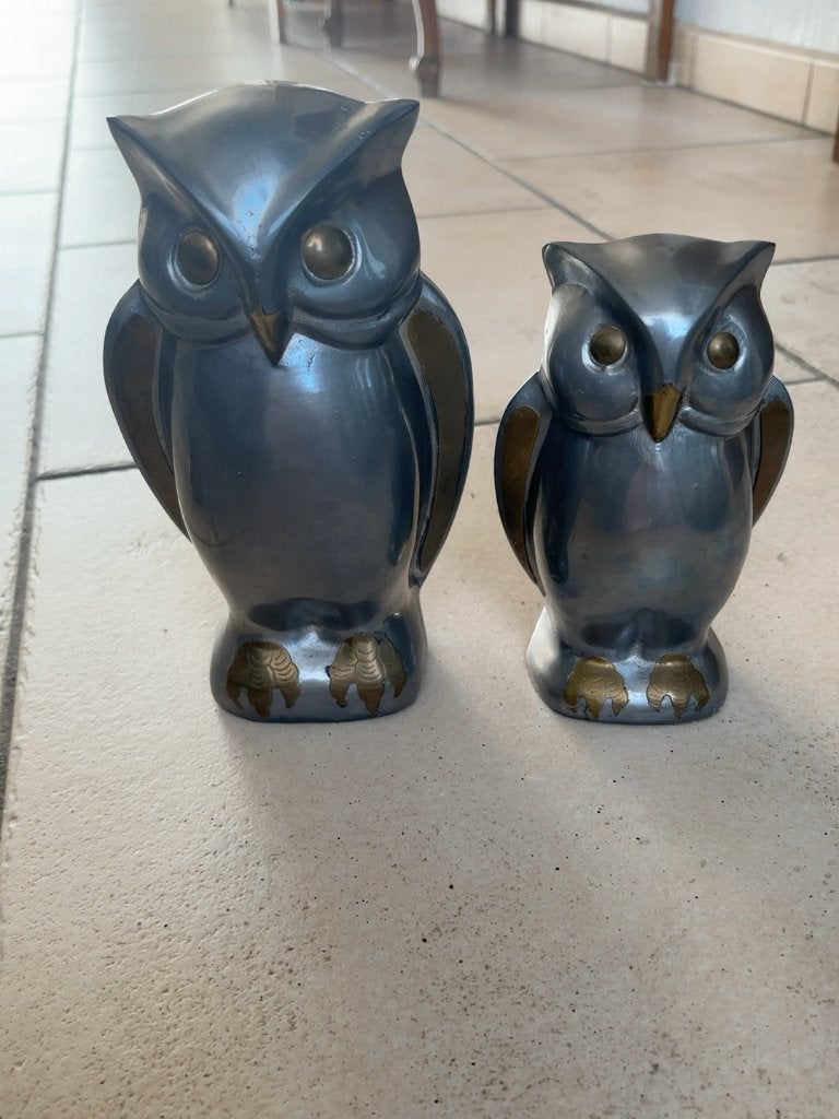 Set uilen, Enlèvement, Comme neuf, Oiseaux, Statue ou Figurine