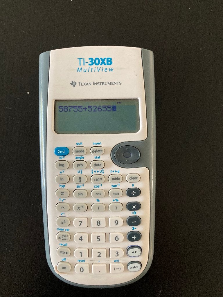 Rekenmachine Texas TI-30XB, Ophalen, Gebruikt