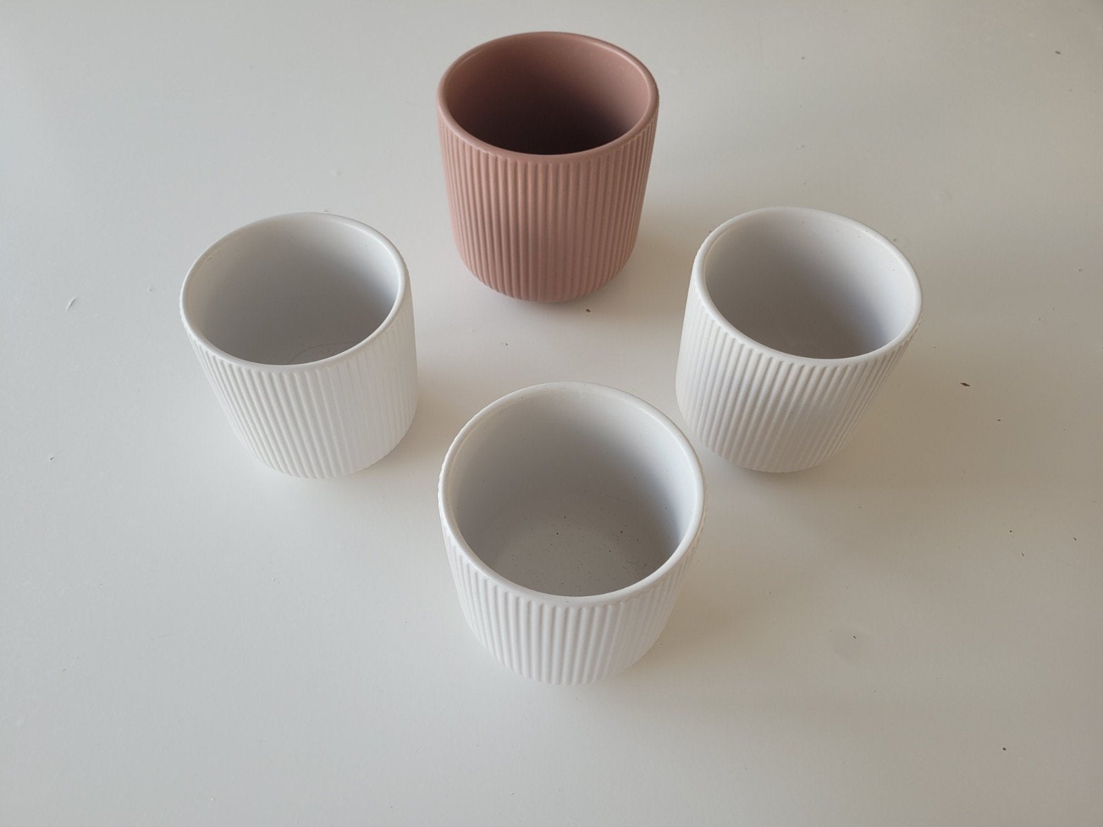 Lot de 4 pots de fleurs Hema, Jardin & Terrasse, Enlèvement, Comme neuf, Rond, Intérieur