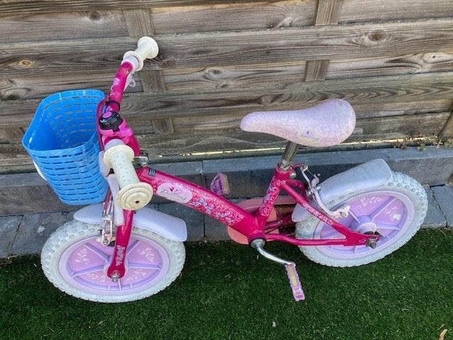Kinderfiets 14 inch, Ophalen, Zijwieltjes, Velgrem, Dancing Princess