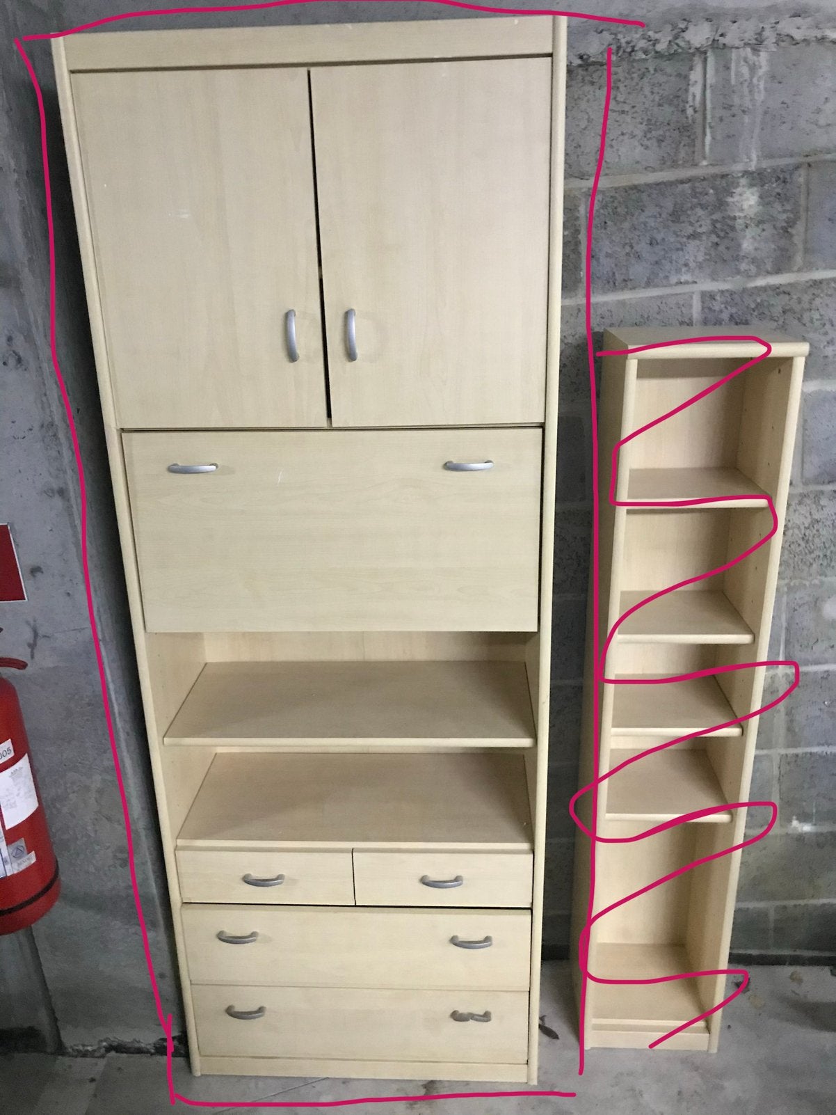 Armoire - étagère - bureau d’appoint, Enlèvement, Utilisé