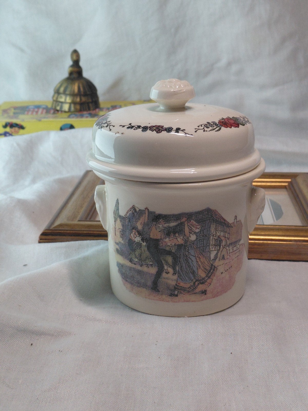 Ancienne terrine / pot à foie gras SIMPLEX Sarreguemines – D, Enlèvement ou Envoi