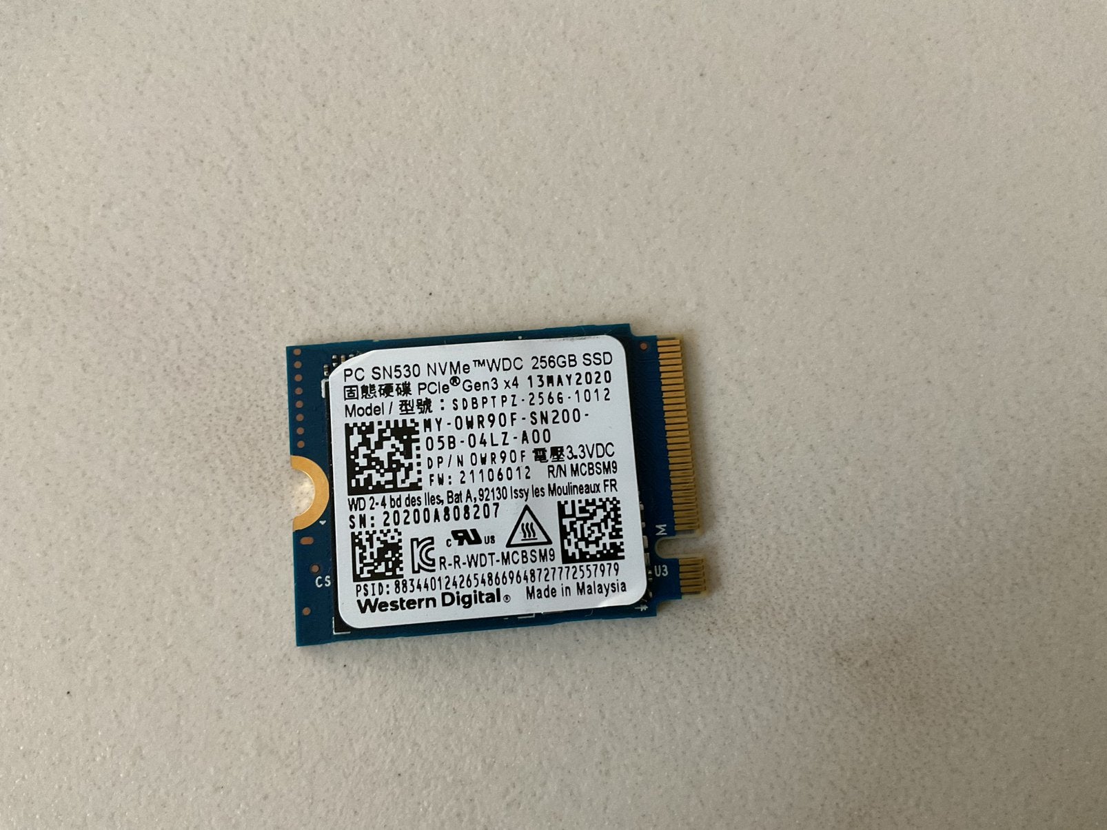 256GB SSD harde schijf, Computers en Software, Harde schijven, Ophalen of Verzenden, Zo goed als nieuw, SSD