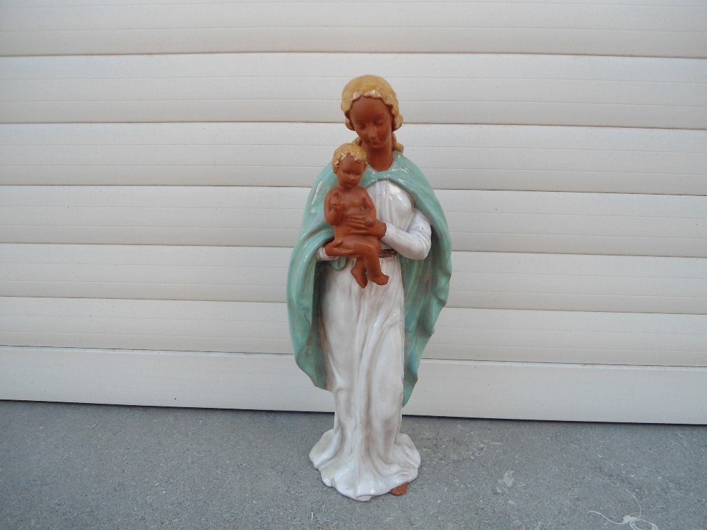 Statue Goebel en terre cuite Vierge à l'Enfant, Enlèvement ou Envoi, Comme neuf, Religion