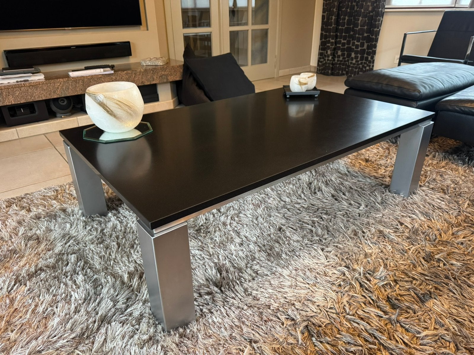 Salontafel met marmeren tablet, Ophalen, Zo goed als nieuw