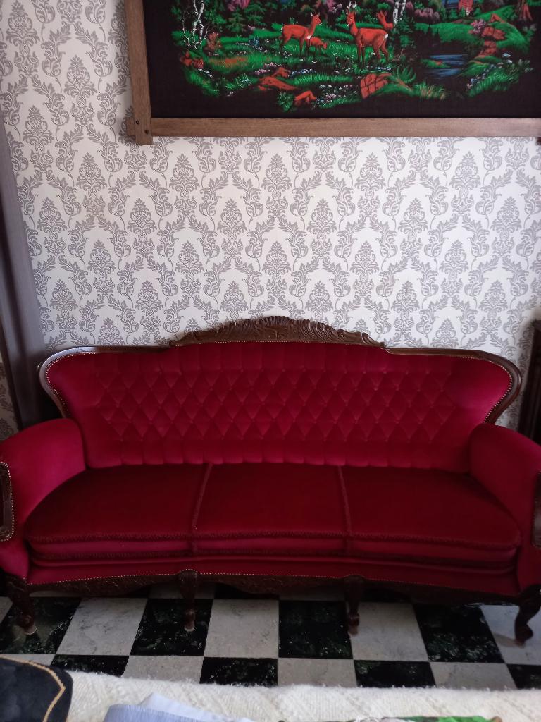 Louis XV salon, Enlèvement, Comme neuf, Banc droit, Tissus