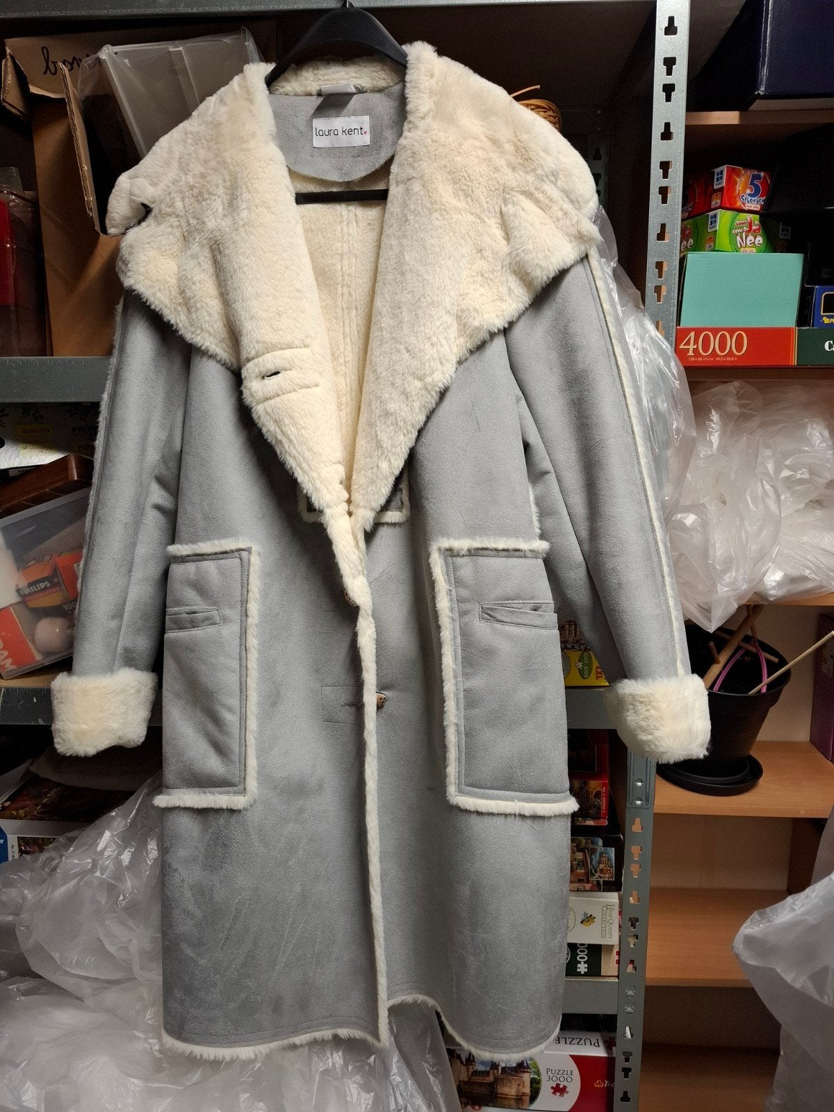 Imitatie bontjas, Kleding | Dames, Ophalen, Maat 38/40 (M), Grijs