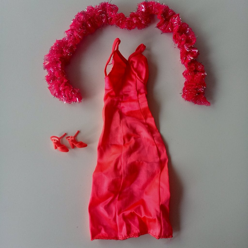 Barbie Superstar vintage fashion roze outfit #9720 1976, Ophalen of Verzenden, Gebruikt, Kleertjes