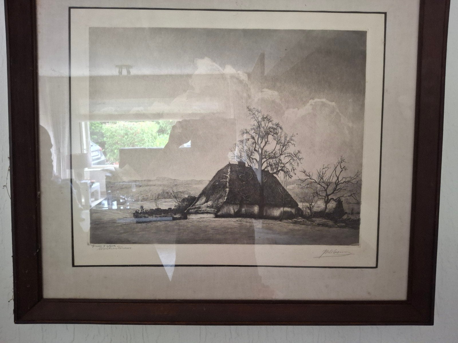 Ets van Jan De Cooman, gesigneerd, niet genummerd, Antiek en Kunst, Kunst | Etsen en Gravures, Ets, Gesigneerd, Ingelijst, Ophalen