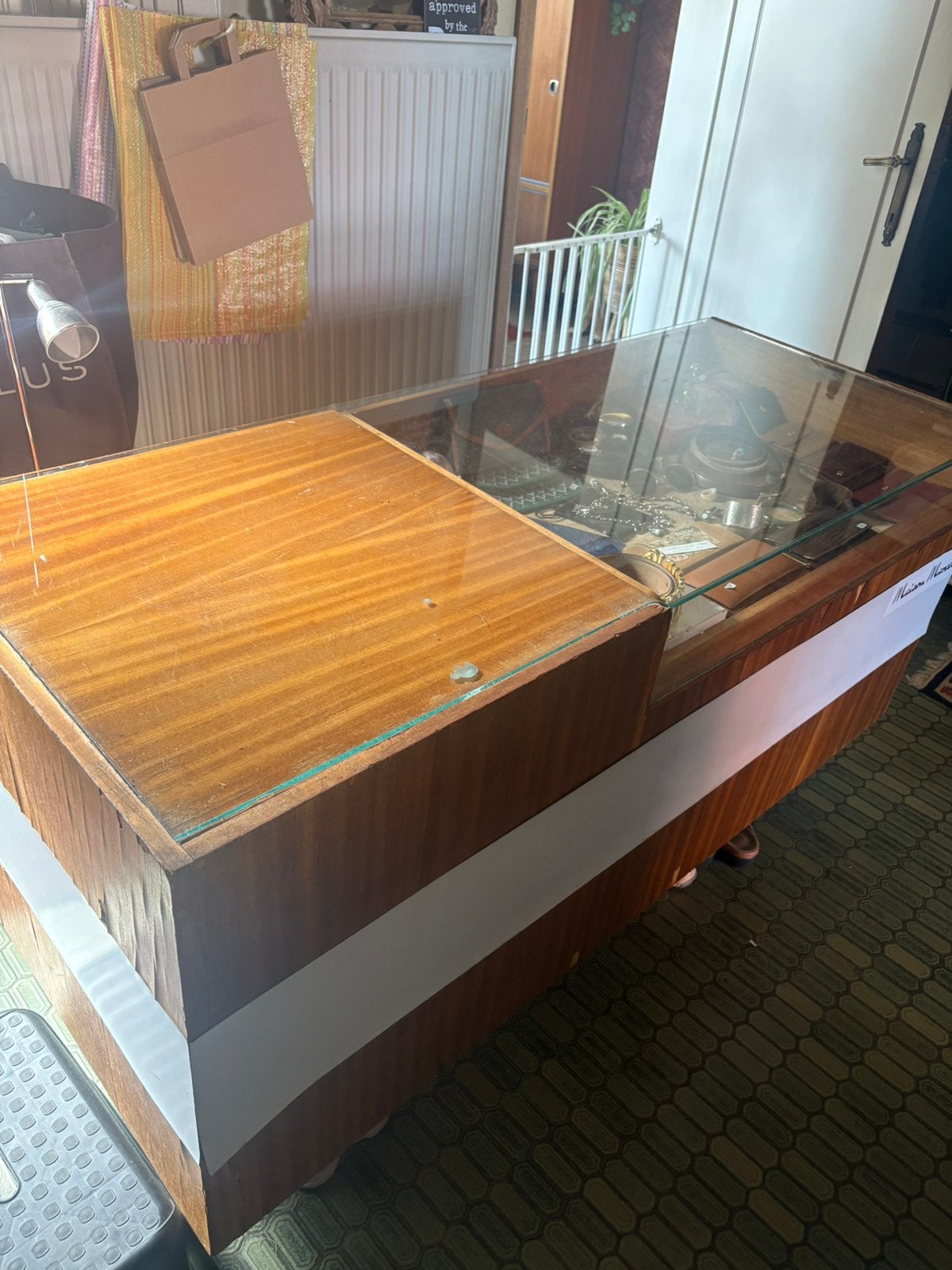 Vintage jaren ‘60 winkel toonbank met vitrine, Antiek en Kunst, Ophalen