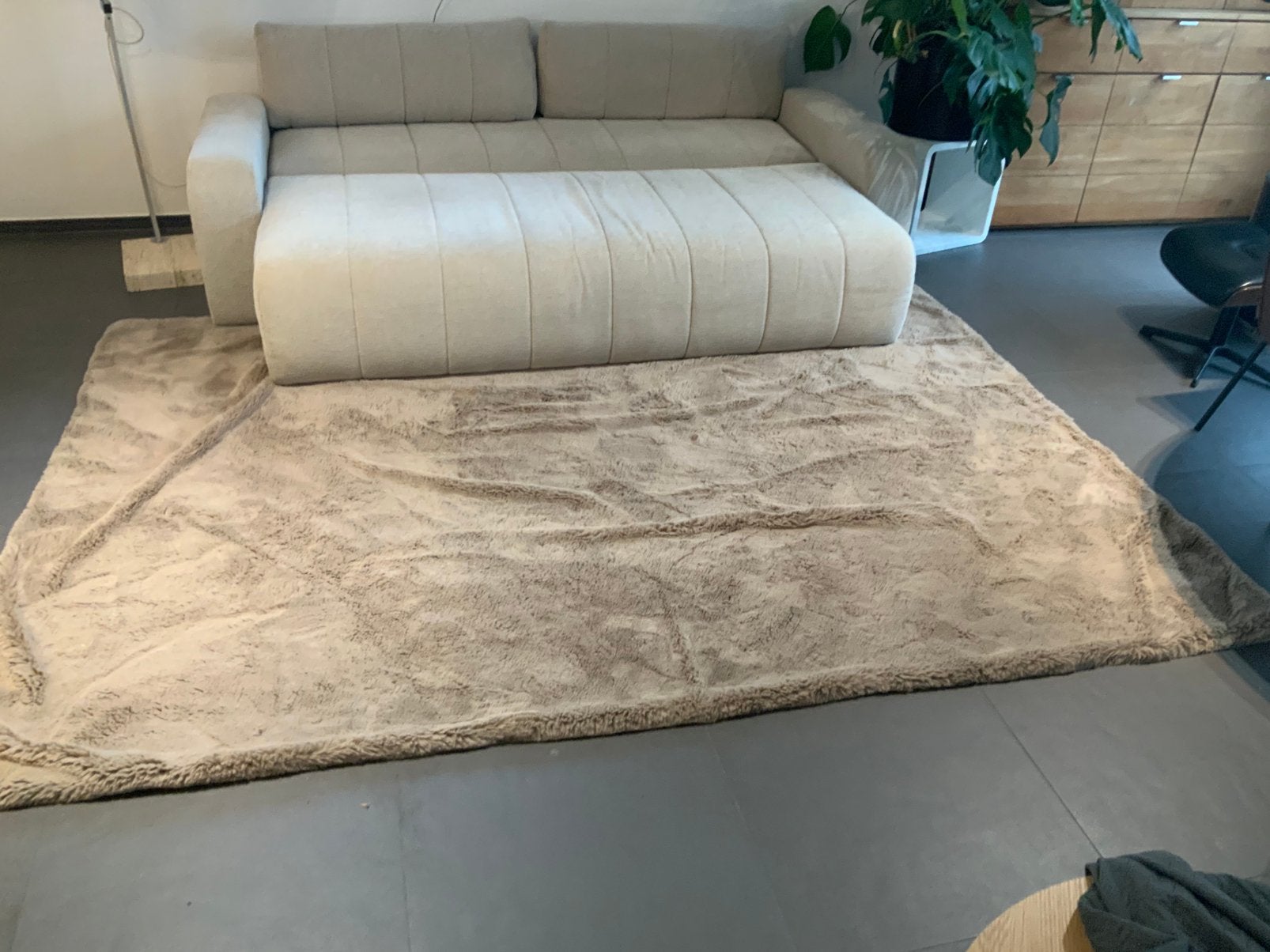 Grand tapis beige chocolat 290  200 cm, Enlèvement, Comme neuf