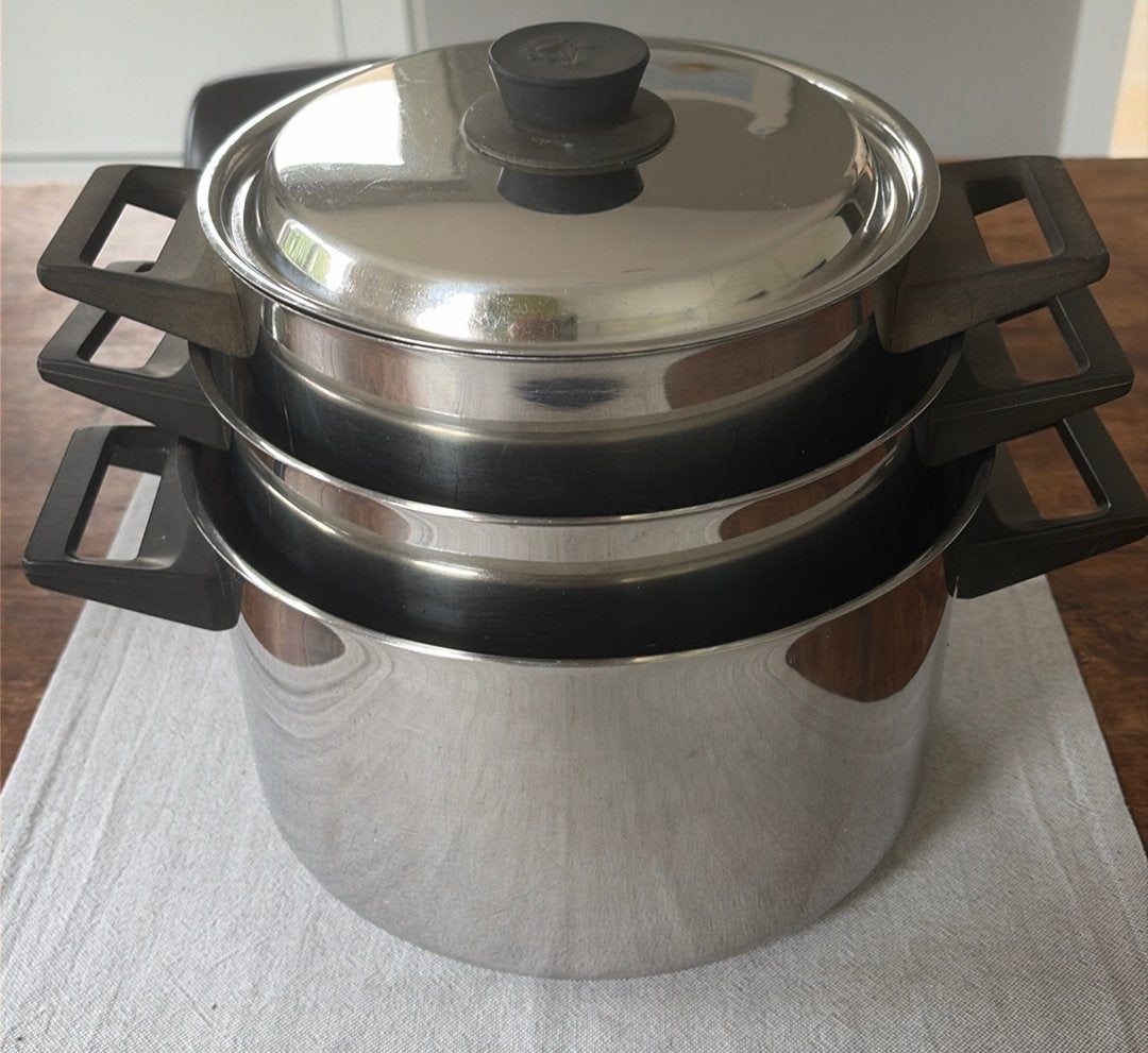 Kookpotten set, Ophalen, Inox, Met deksel, Zo goed als nieuw