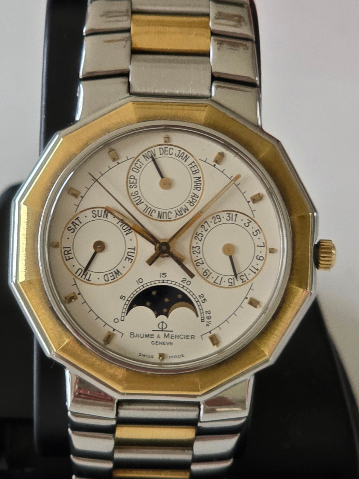 Baume & Mercier Riviera maanfasehorloge, Overige merken, Staal, Gebruikt, Staal