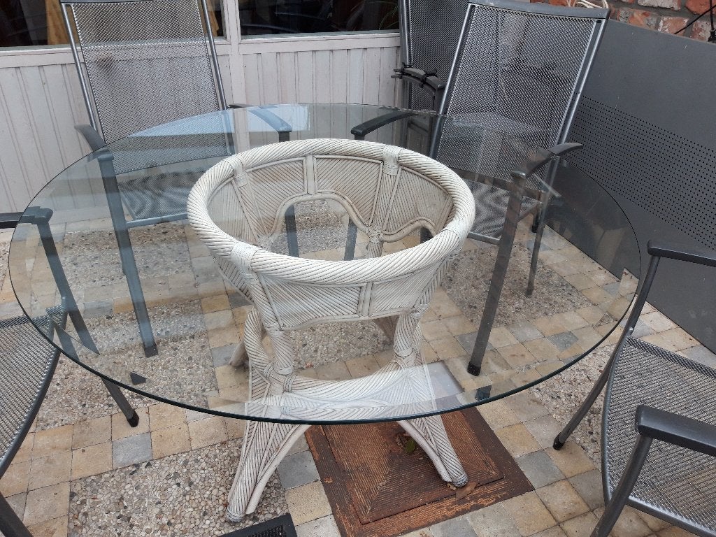 fumer glazen rond tafelblad 120 cm doorsnee, Ophalen, 50 tot 100 cm, Rond, Glas