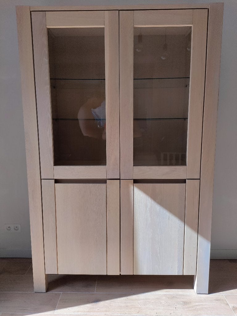 Moderne vitrinekast, Maison & Meubles, Avec porte(s), Modern, tijdloos, Comme neuf, 100 à 150 cm