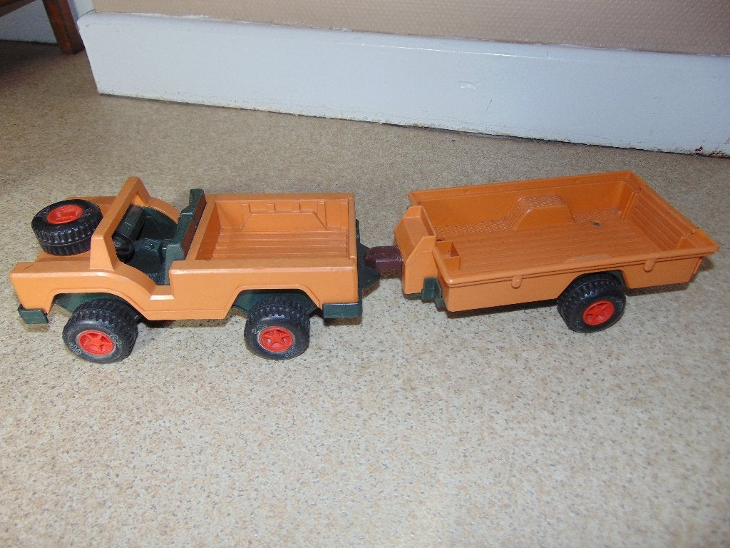 Fisher Price jeep met aanhangwagen, Kinderen en Baby's, Ophalen of Verzenden, Gebruikt, Auto of Voertuig