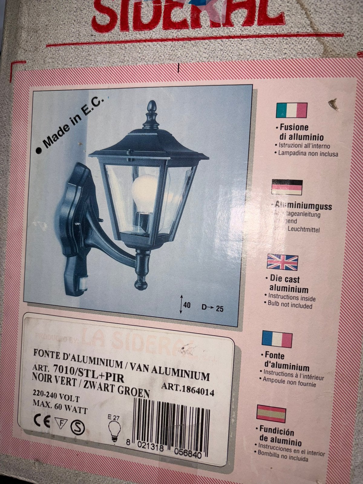 Applique lanterne extérieure, Tuin en Terras, Buitenverlichting, Ophalen, Nieuw, Staal, Wandlamp